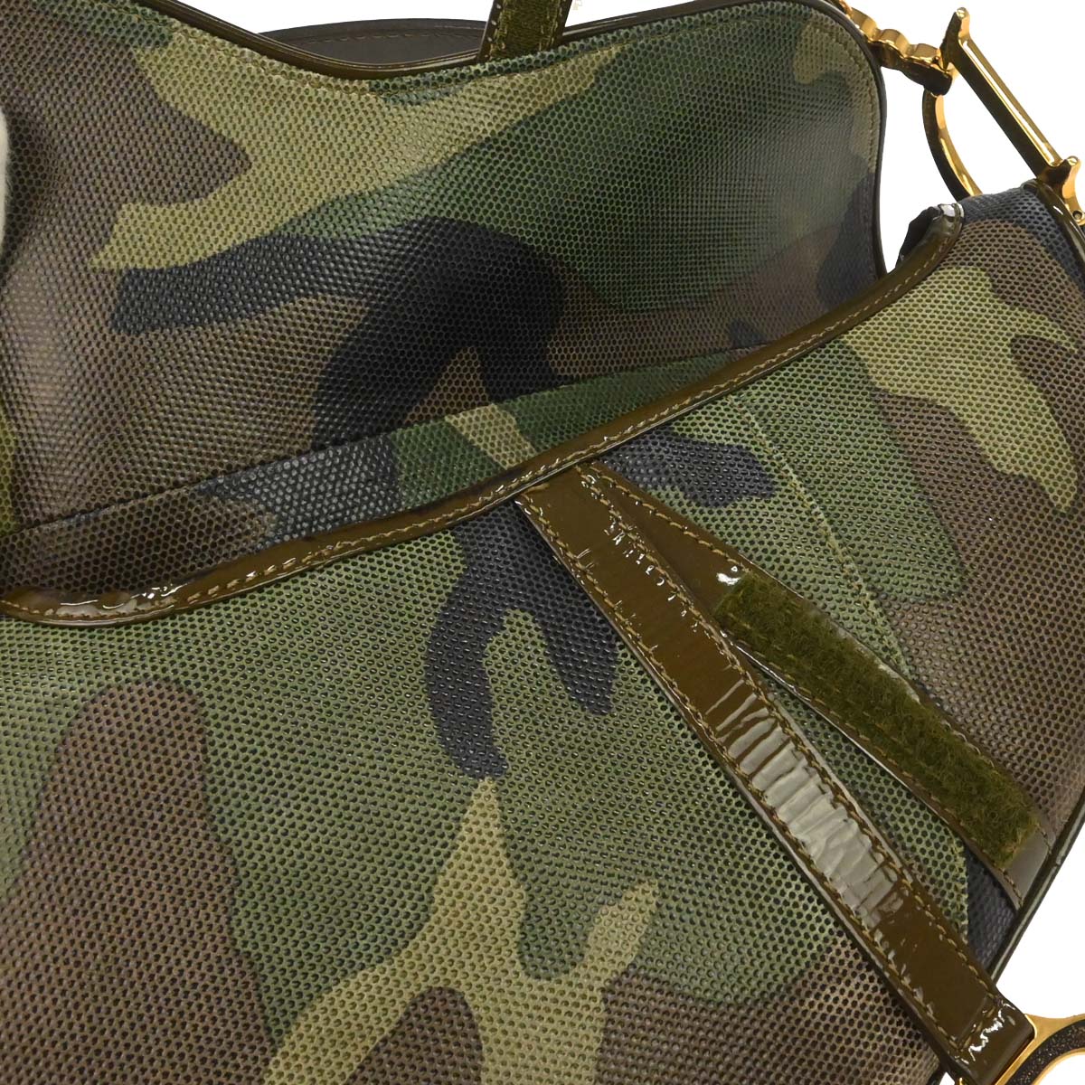 Christian Dior Green Camouflage Saddle Handbag - Image 13