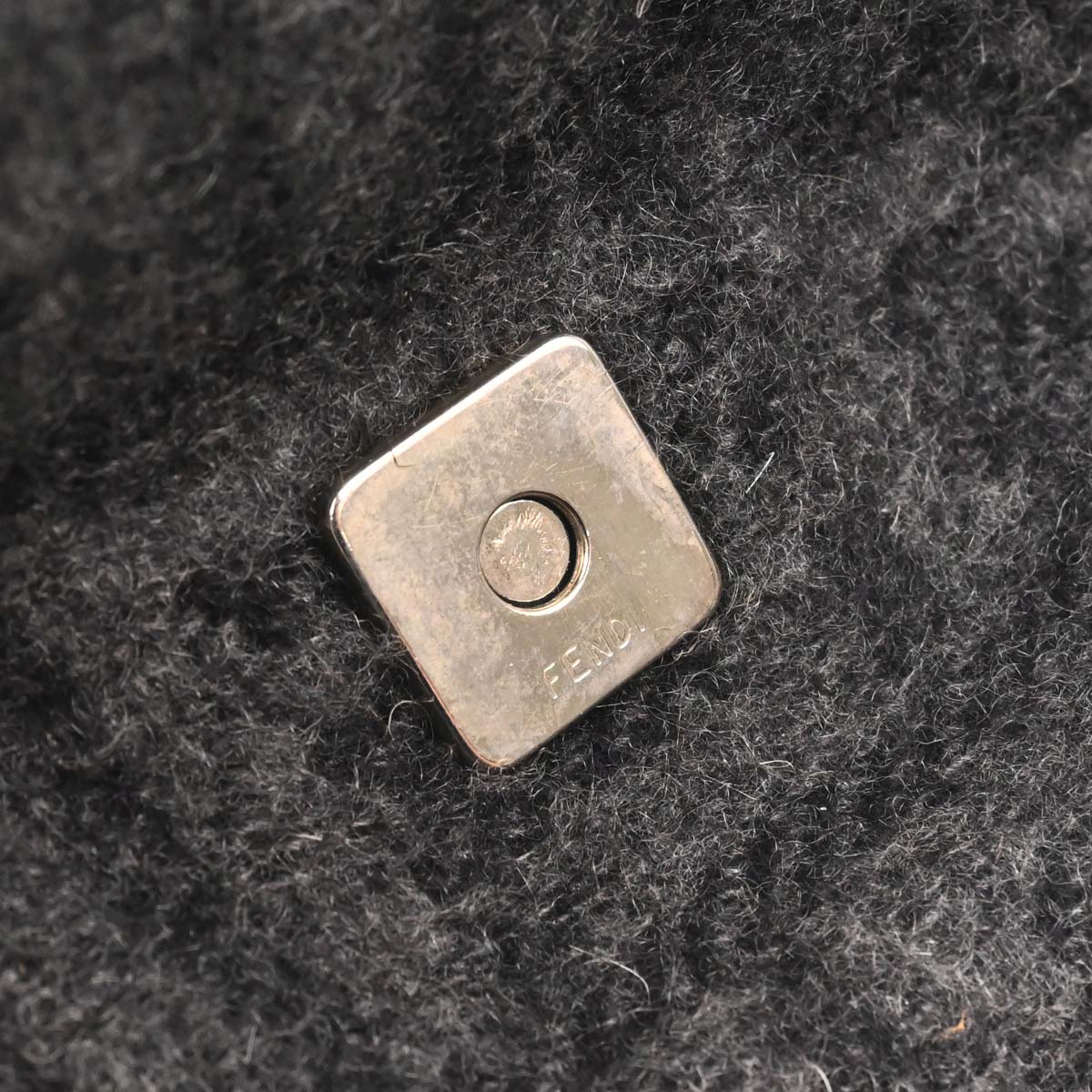 Fendi Black Gray Cashmere Baguette Handbag - Image 14