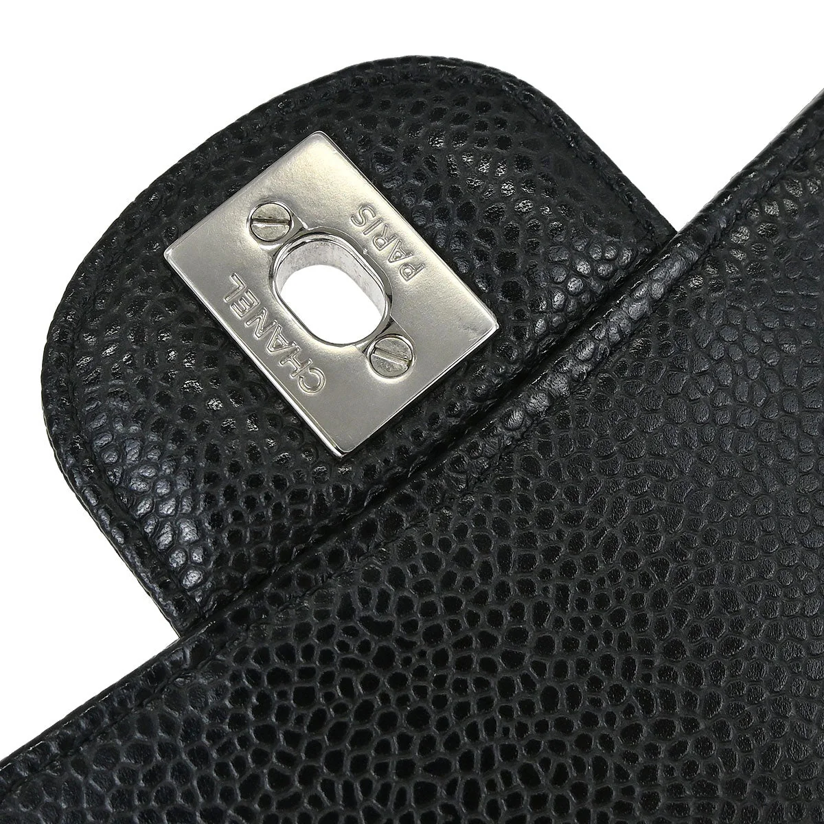 Chanel 2018 Black Caviar Skin Medium Classic Double Flap Shoulder Bag - Image 12