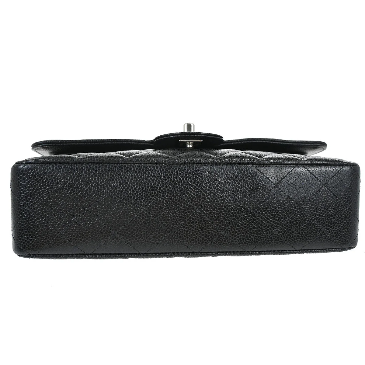 Chanel 2018 Black Caviar Skin Medium Classic Double Flap Shoulder Bag - Image 3