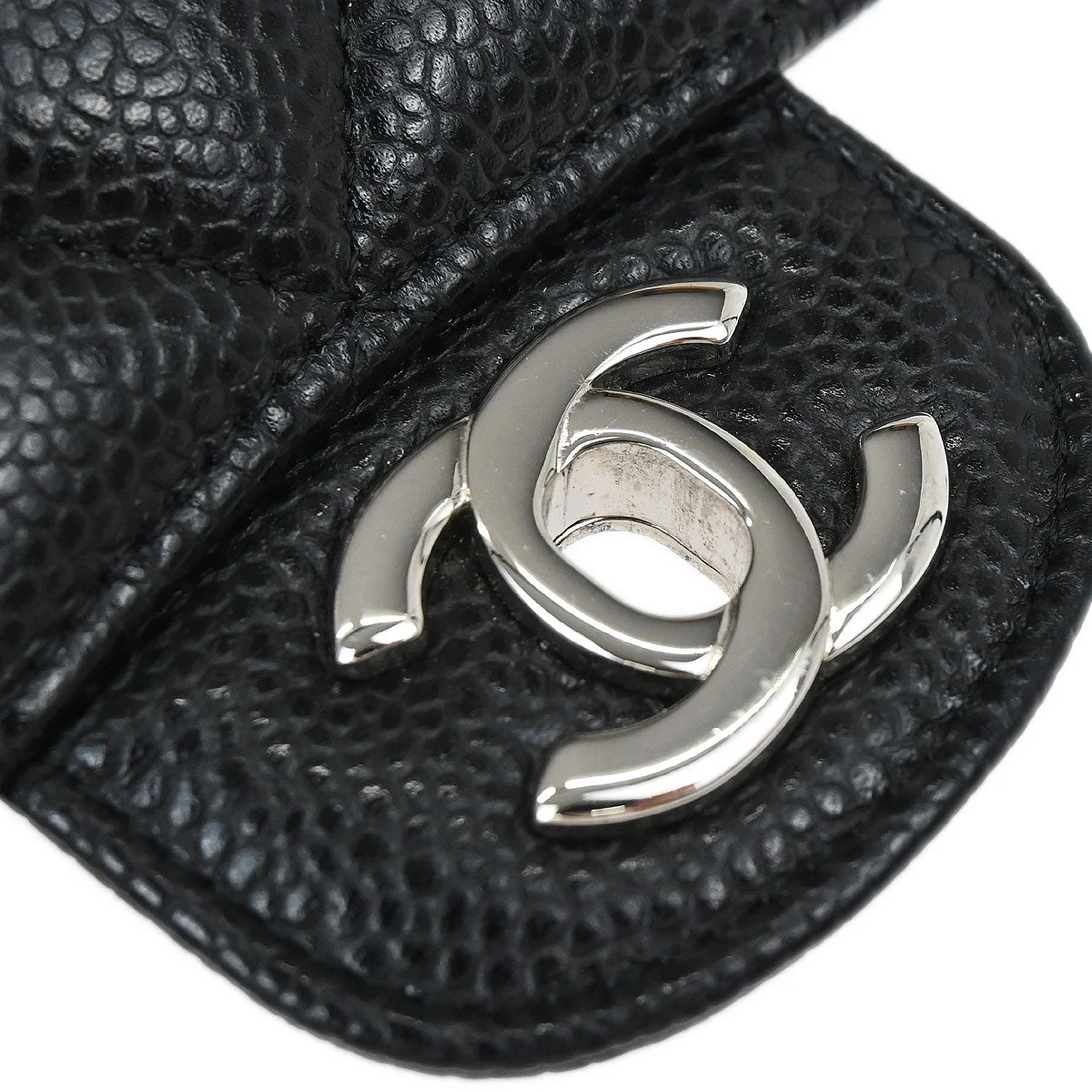 Chanel 2018 Black Caviar Skin Medium Classic Double Flap Shoulder Bag - Image 9