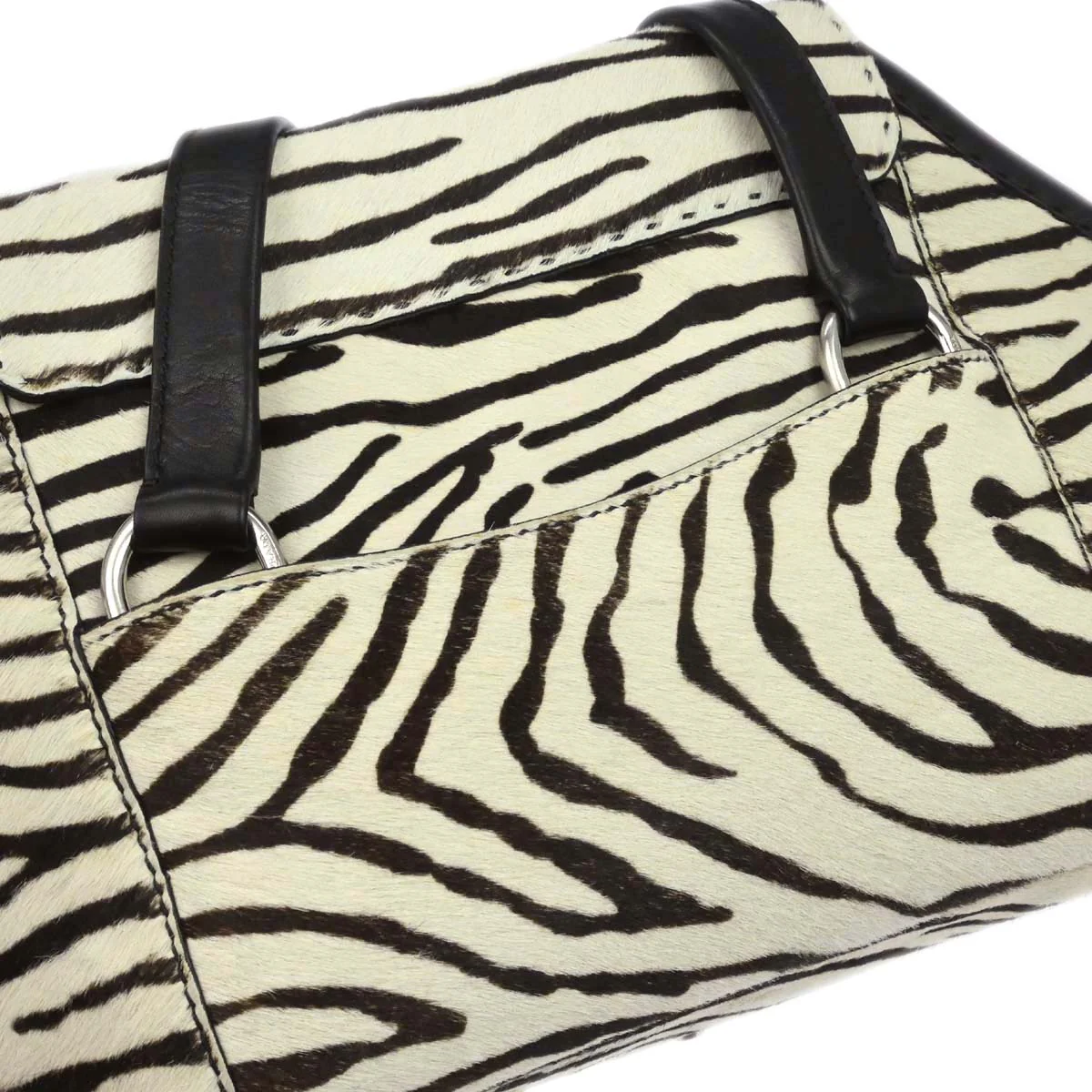 Prada White Pony Hair Handbag - Image 8