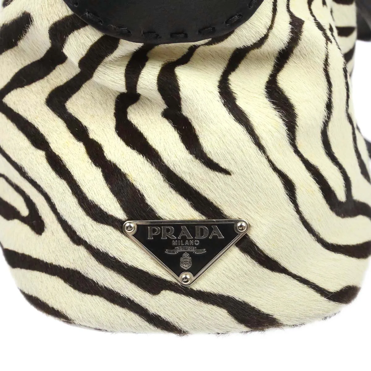 Prada White Pony Hair Handbag - Image 9