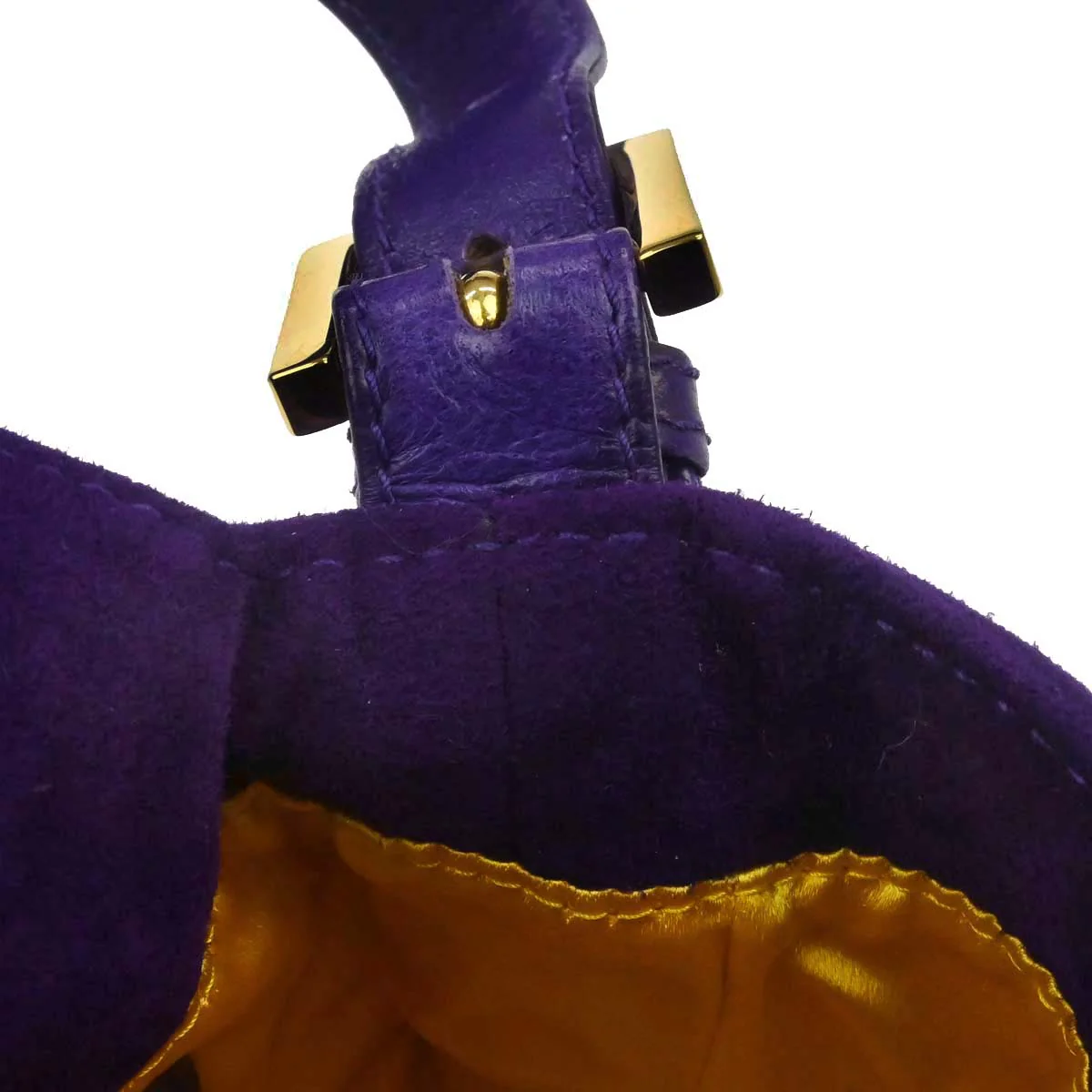 Fendi Purple Suede Baguette Handbag - Image 14