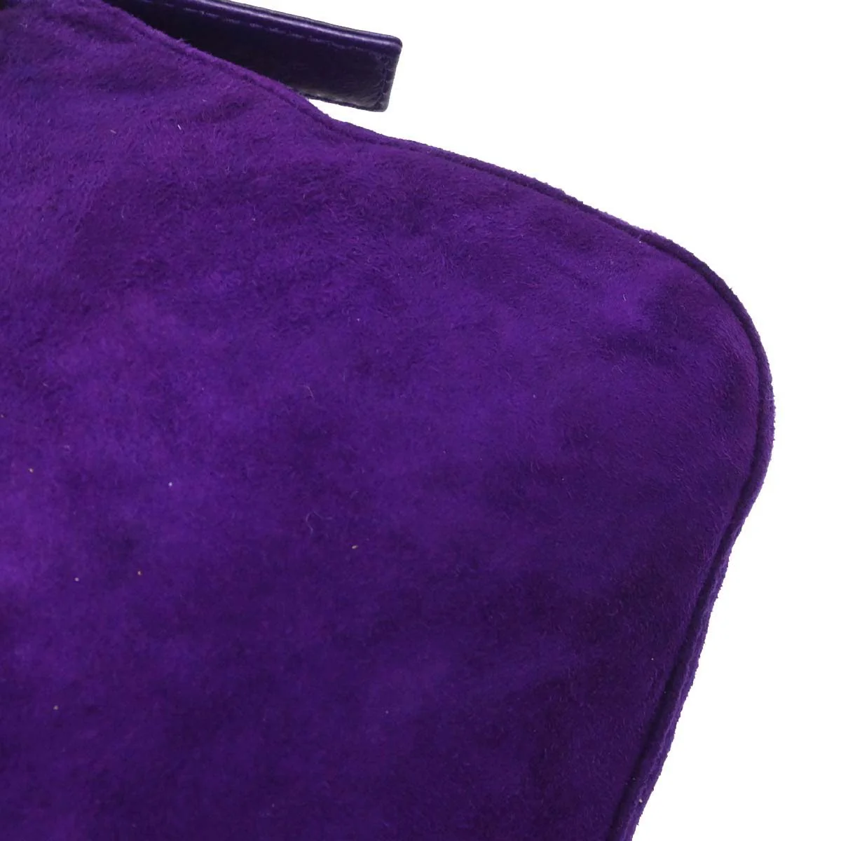 Fendi Purple Suede Baguette Handbag - Image 5