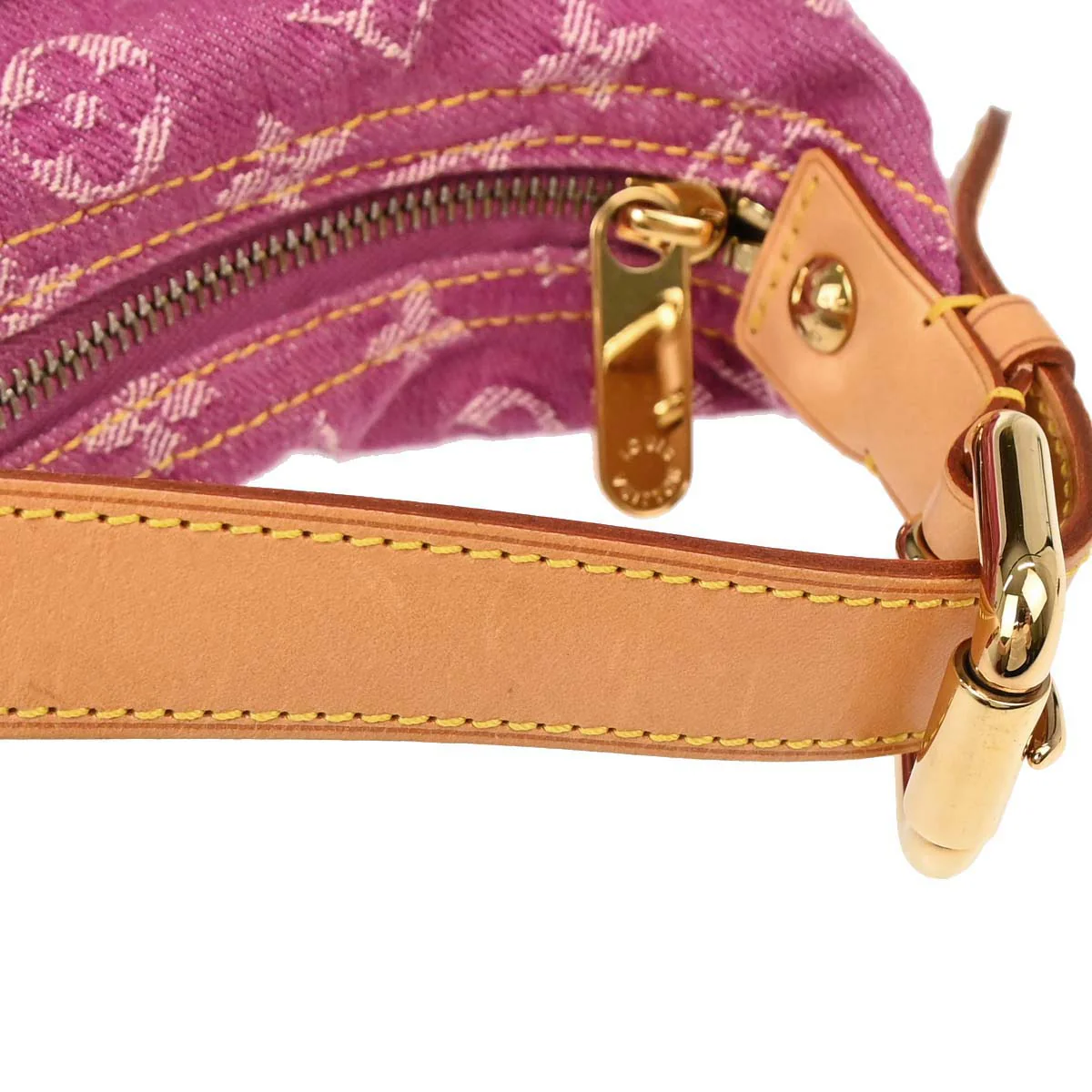 Louis Vuitton Pink Monogram Denim Baggy PM Shoulder Bag M95212 - Image 4