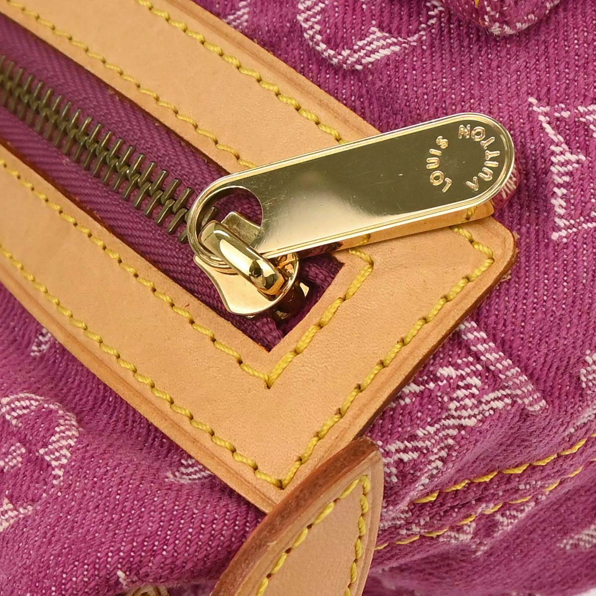 Louis Vuitton Pink Monogram Denim Baggy PM Shoulder Bag M95212 - Image 8