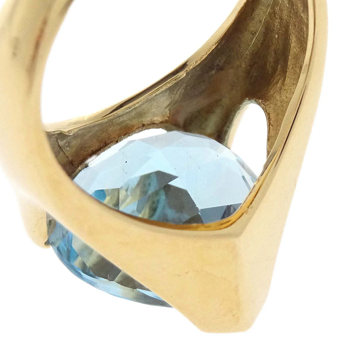Ring Heart 18K Gold Blue Topaz #53 Jewelry - Image 3