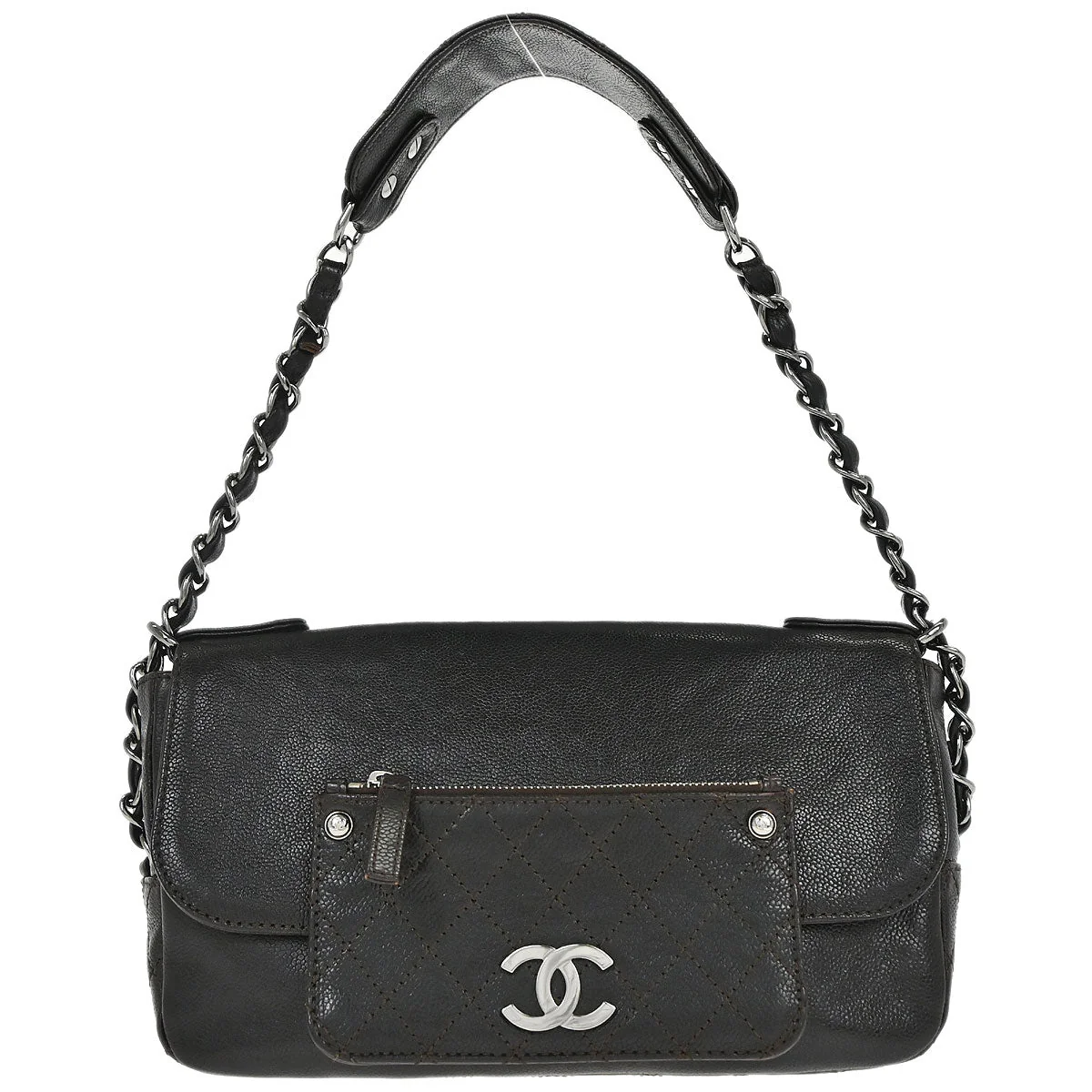 Chanel Dark Brown Caviar Skin Handbag