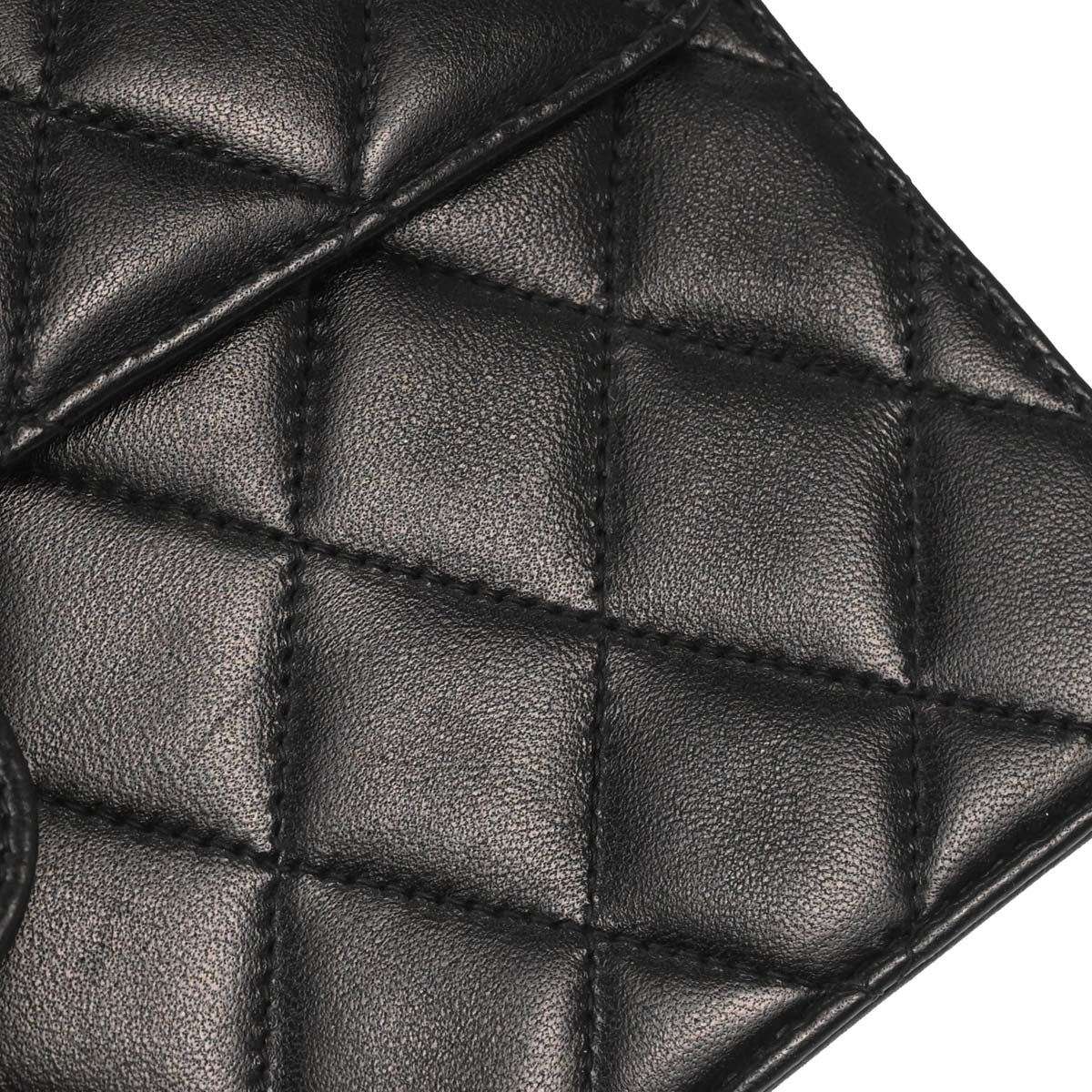 Chanel Black Lambskin Pushlock Small Half Flap Shoulder Bag - Image 13
