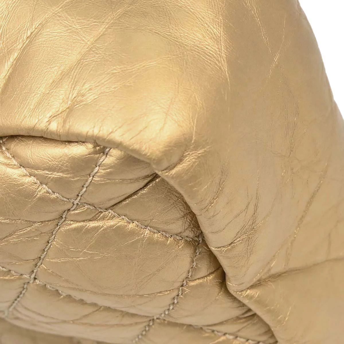 Chanel 2012 Metallic Gold Calfskin Pondicherry Flap 2way Shoulder Handbag - Image 11