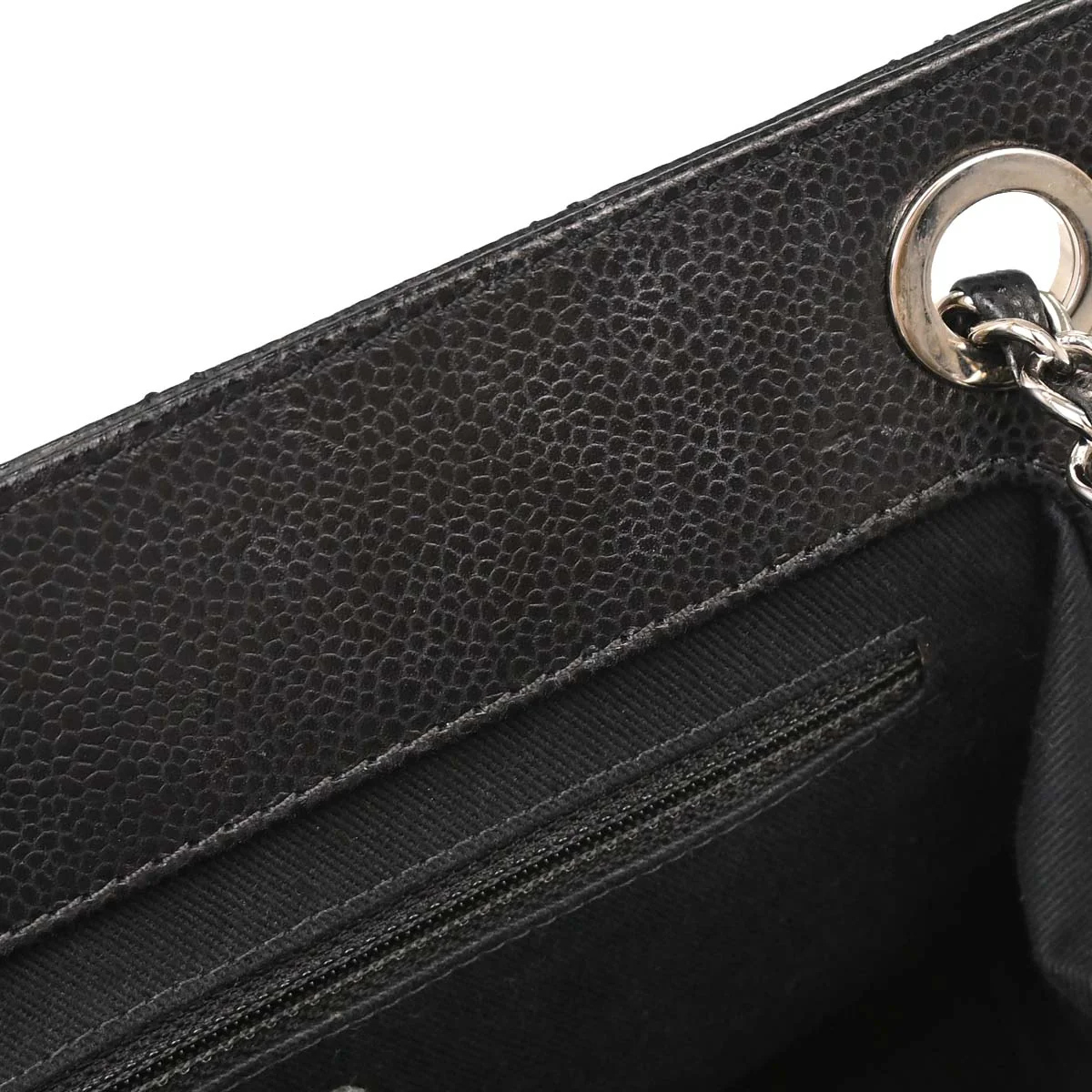 Chanel Black Caviar Skin Chain Tote Bag - Image 14