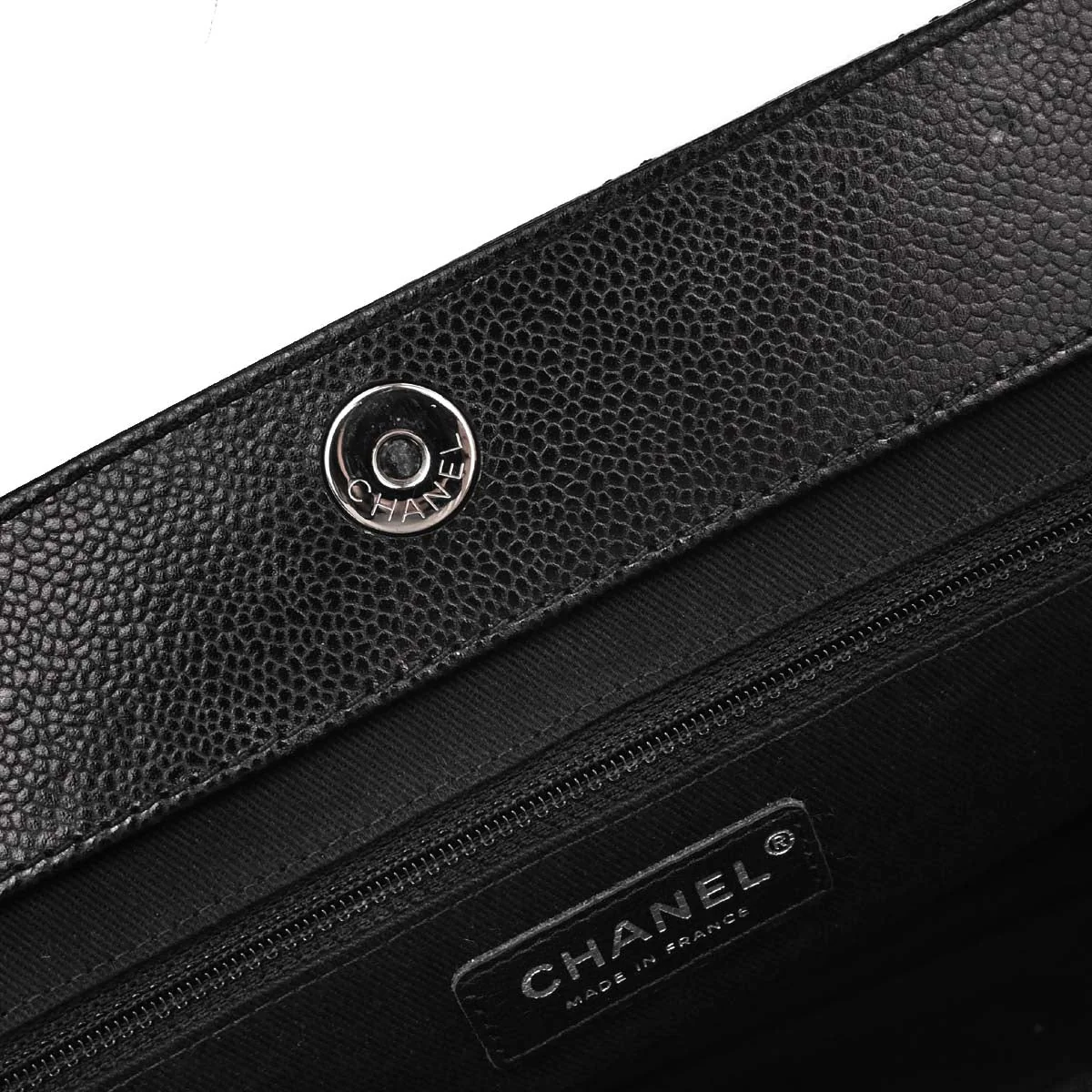 Chanel Black Caviar Skin Chain Tote Bag - Image 15