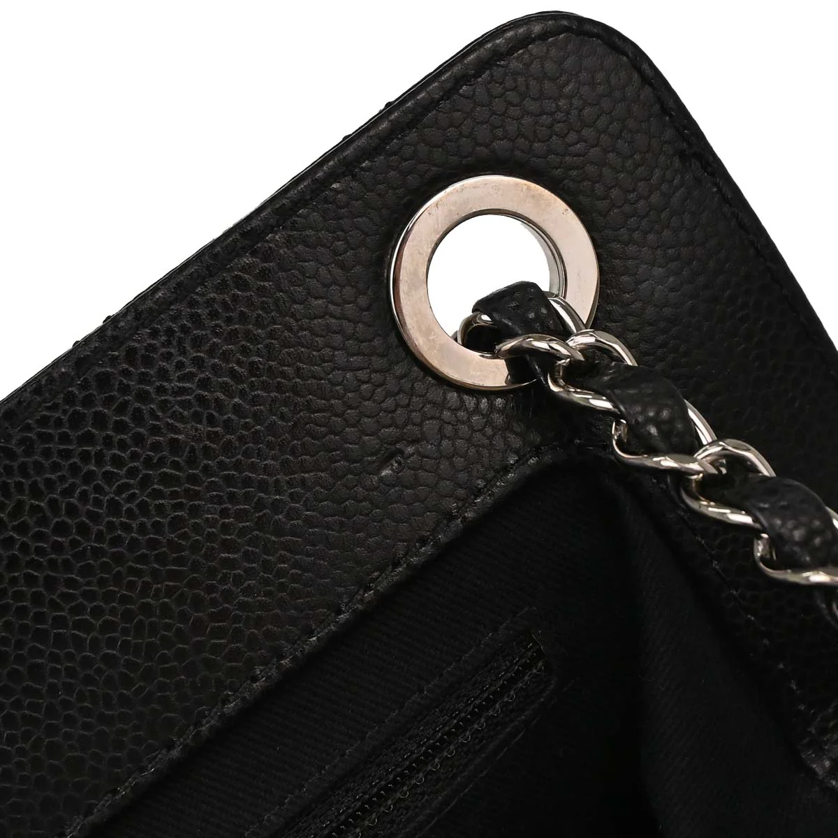 Chanel Black Caviar Skin Chain Tote Bag - Image 18