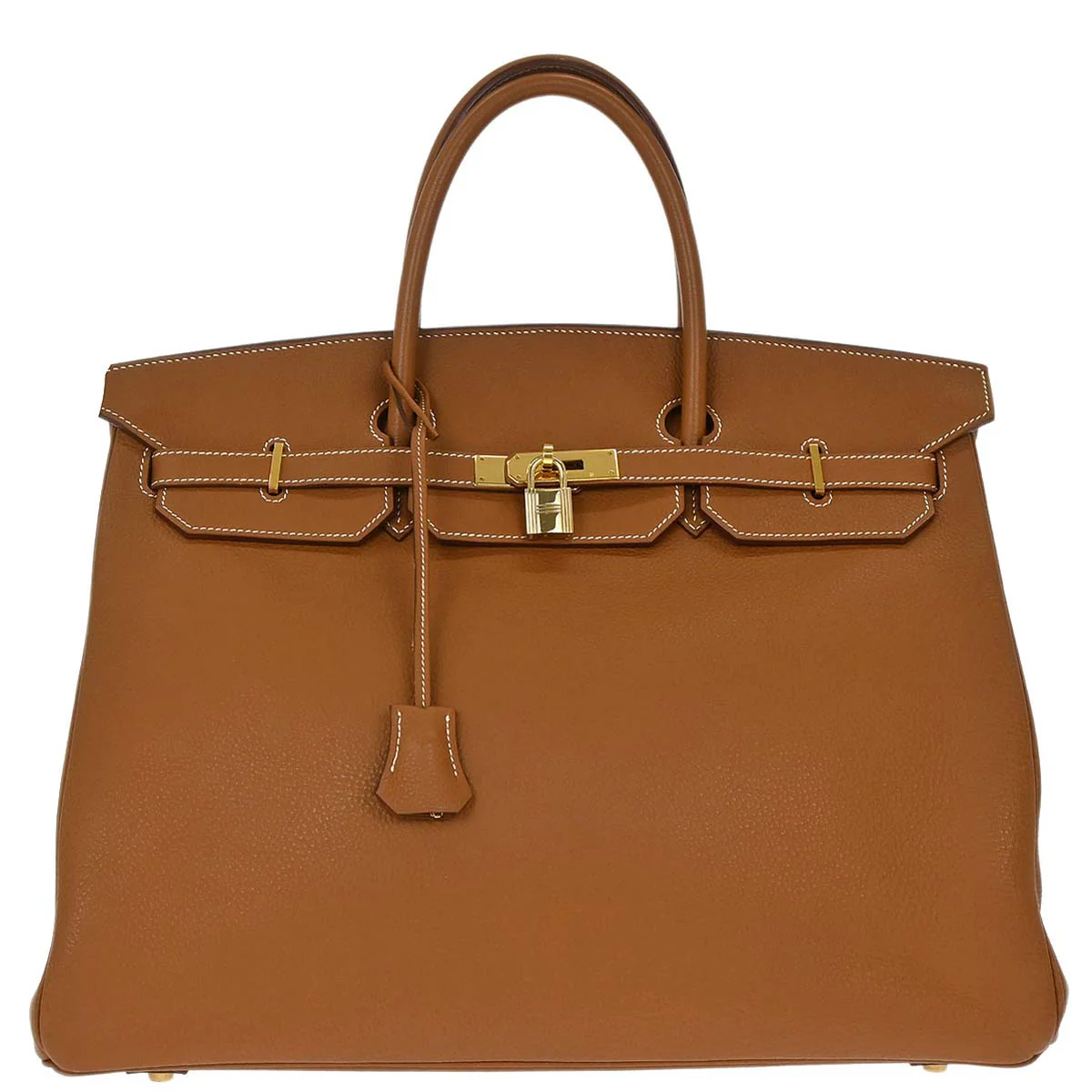 Hermes Gold Taurillon Clemence Birkin 40 Handbag