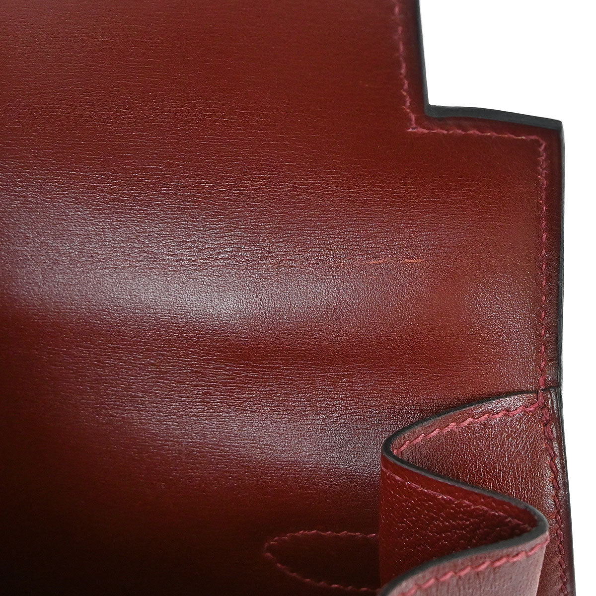 Hermes Rouge H Box Calf Kelly 32 Sellier 2way Shoulder Handbag - Image 17