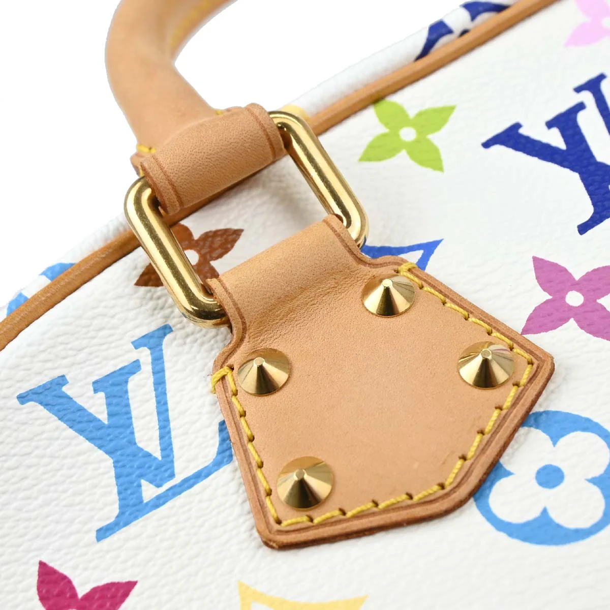 Louis Vuitton White Monogram Multicolor Trouville Handbag M92663 - Image 10