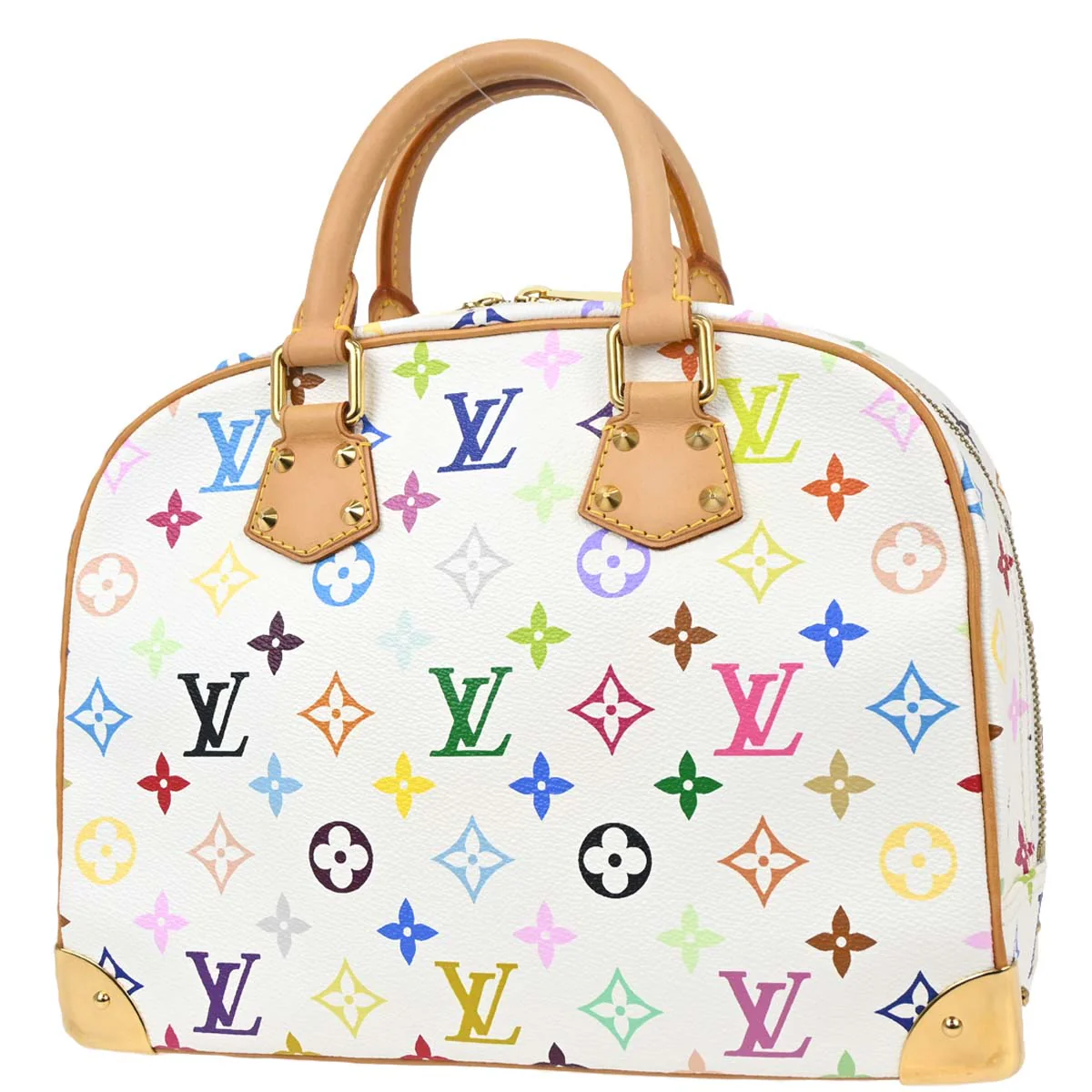 Louis Vuitton White Monogram Multicolor Trouville Handbag M92663 - Image 2