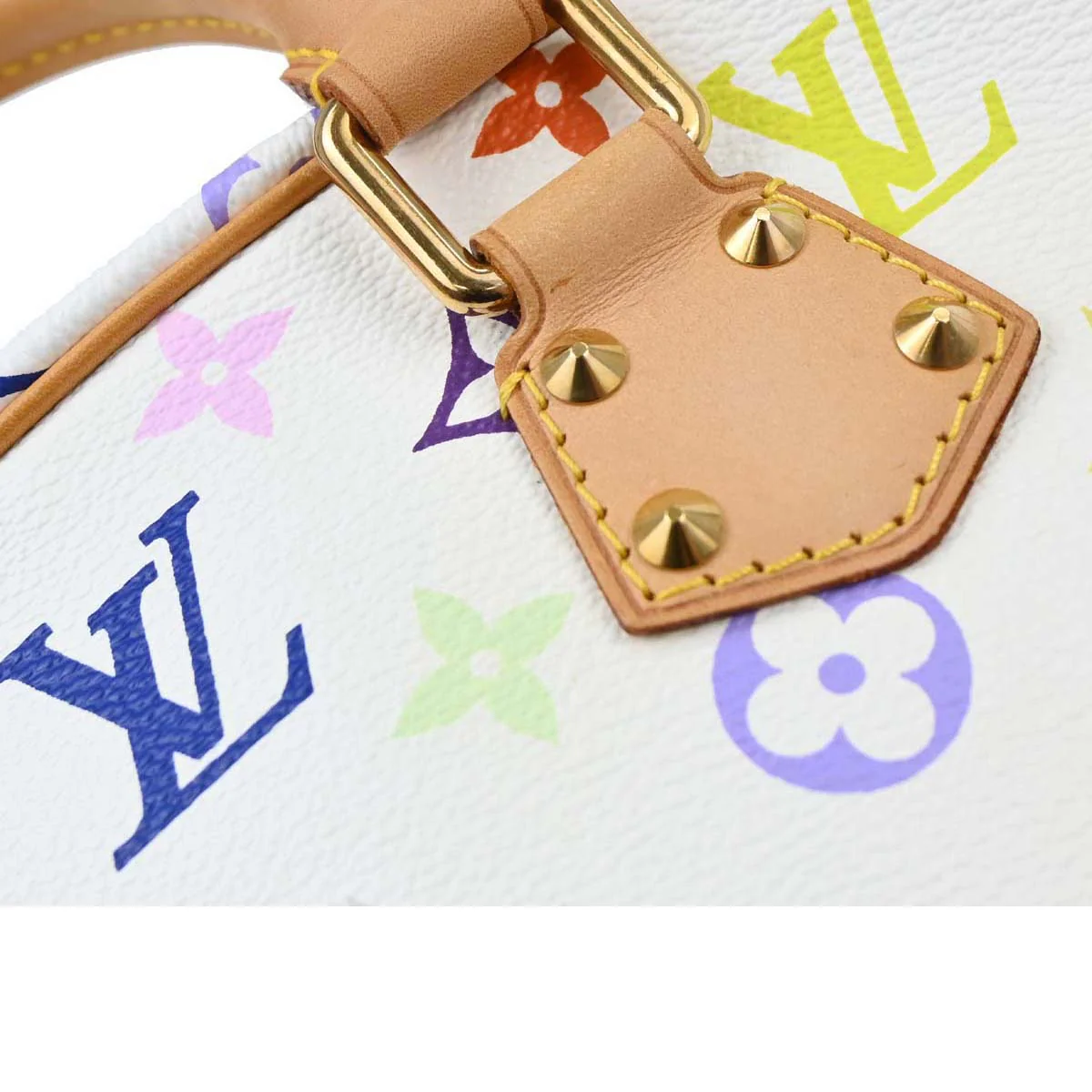 Louis Vuitton White Monogram Multicolor Trouville Handbag M92663 - Image 9
