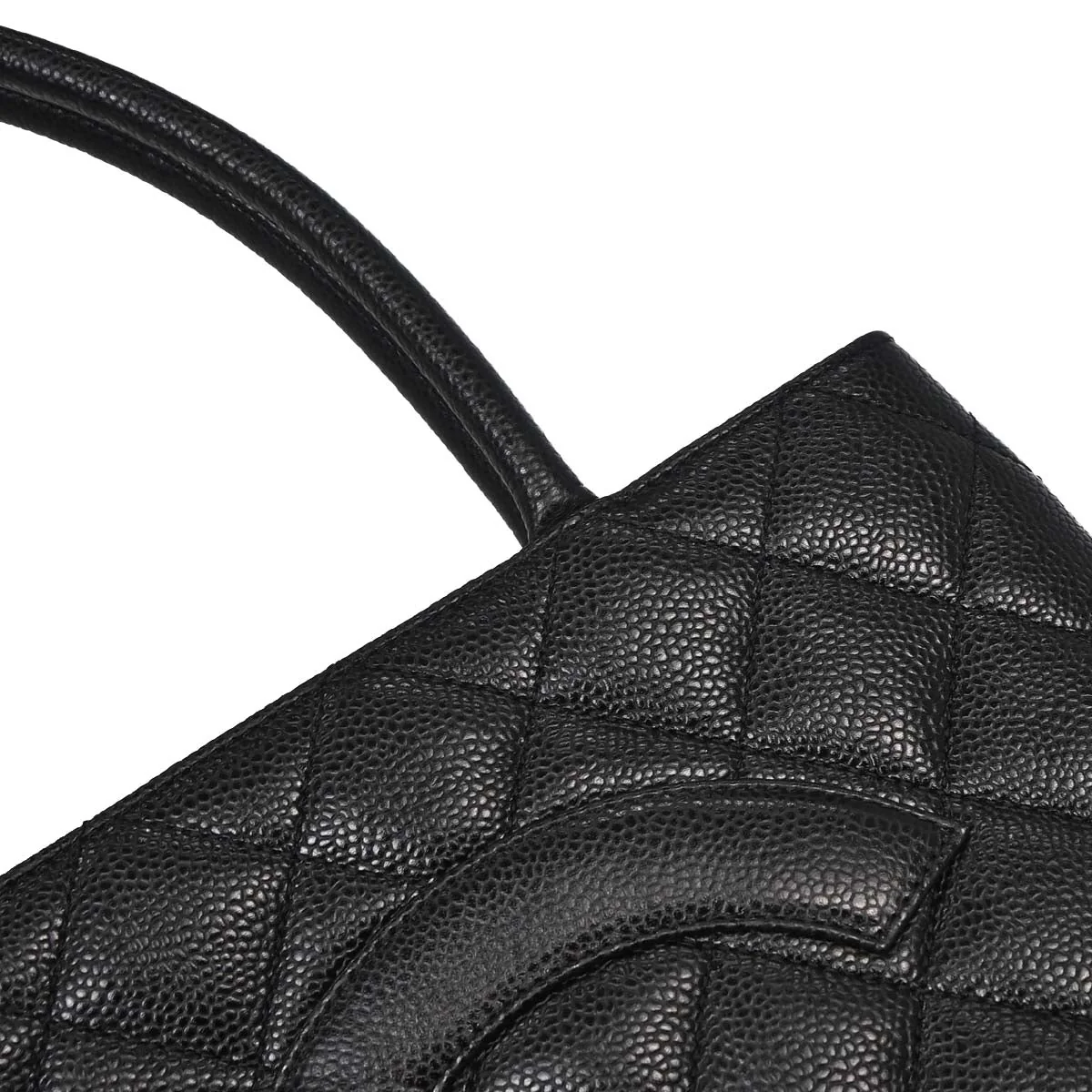 Chanel Black Caviar Skin Medallion Tote Handbag - Image 13