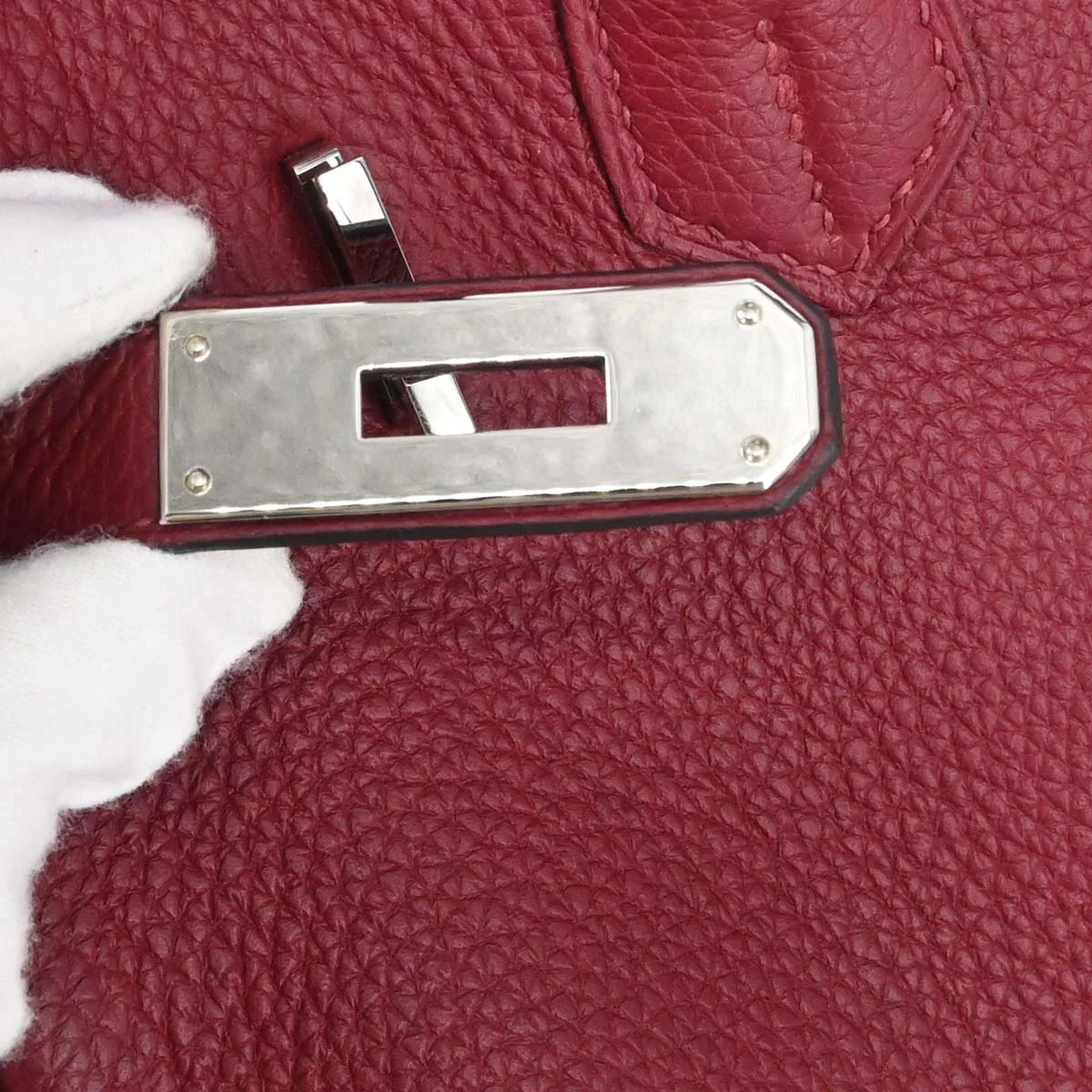 Hermes Rouge Grenade Taurillon Clemence Birkin 30 Handbag - Image 8