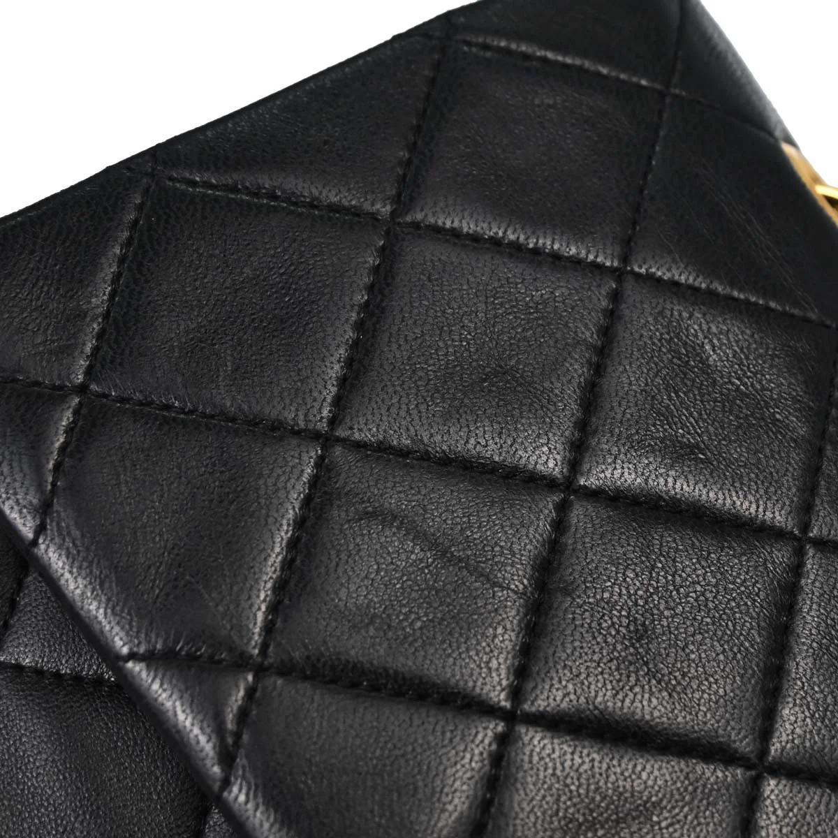 Chanel 1986-1988 Black Lambskin Medium Classic Double Flap Shoulder Bag - Image 11