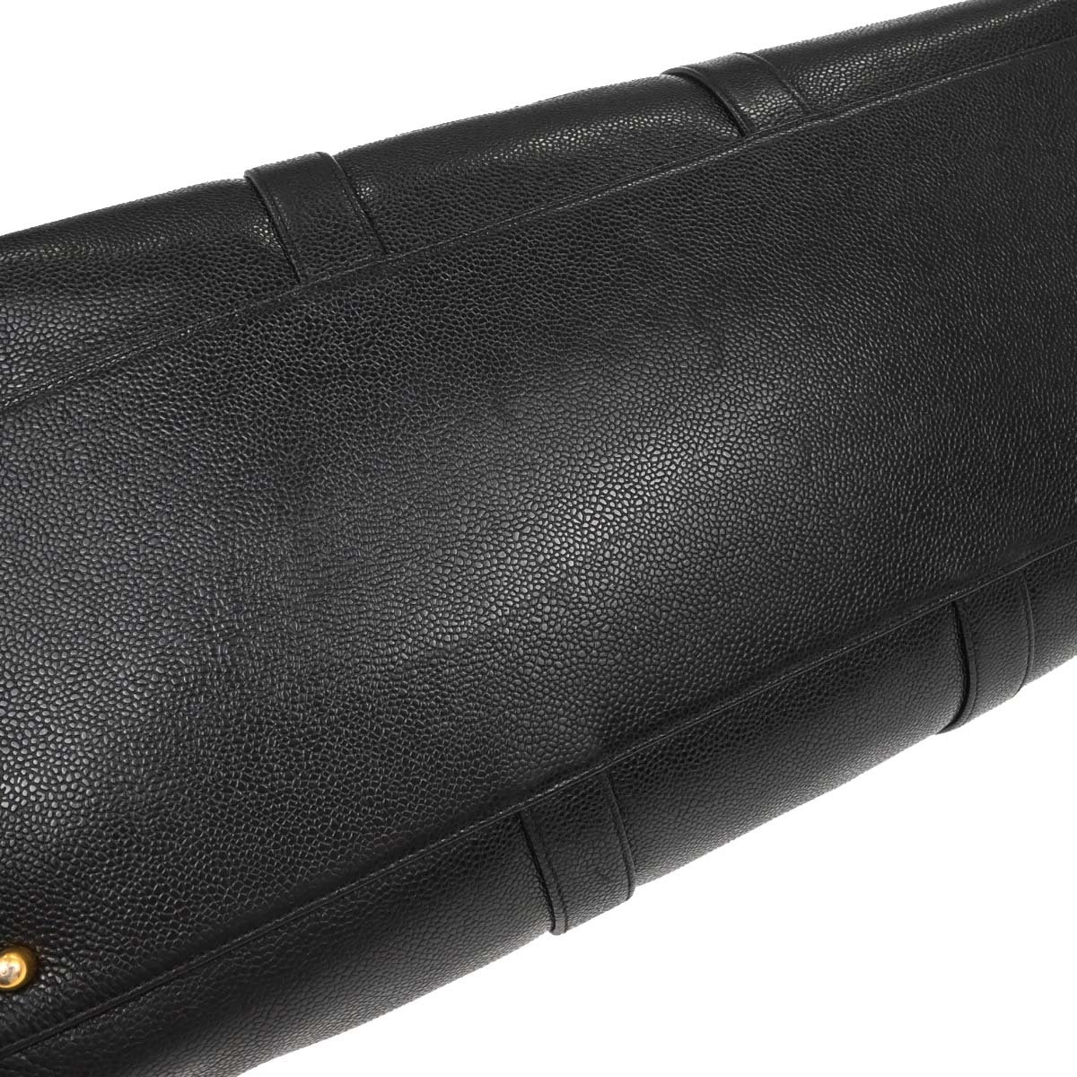 Chanel 1997-1999 Black Caviar Skin 2way Shoulder Duffle Handbag - Image 15