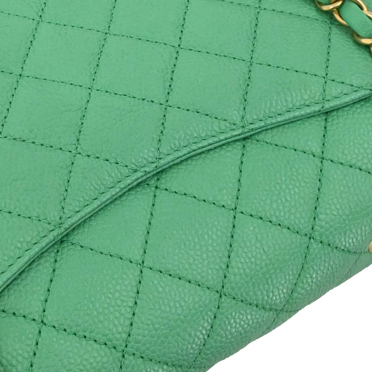 Chanel 2017 Green Caviar Filigree Flap Bag Shoulder Bag - Image 12