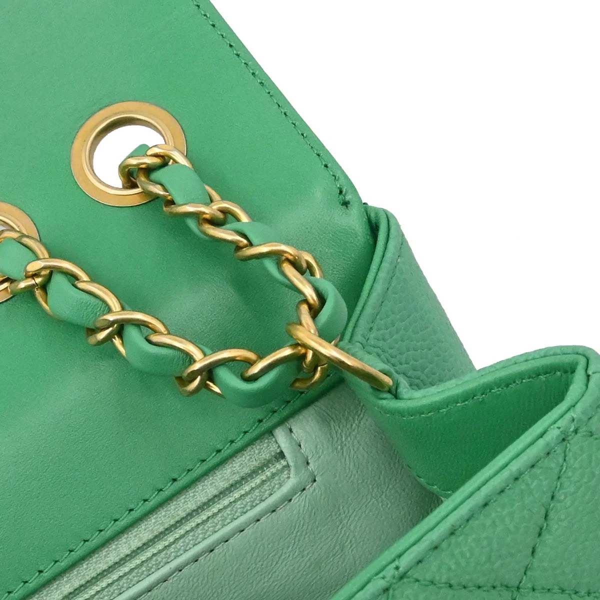 Chanel 2017 Green Caviar Filigree Flap Bag Shoulder Bag - Image 13