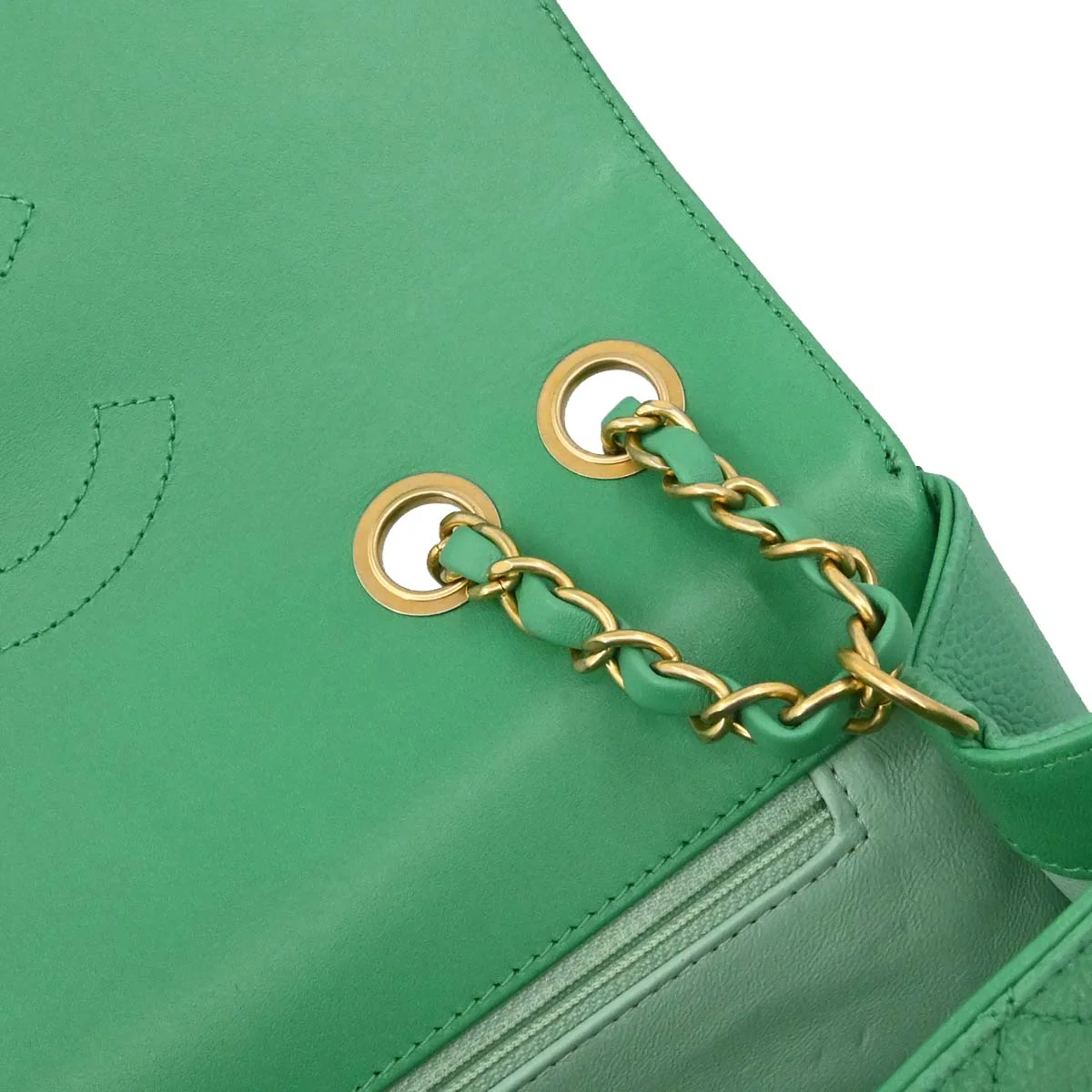 Chanel 2017 Green Caviar Filigree Flap Bag Shoulder Bag - Image 14