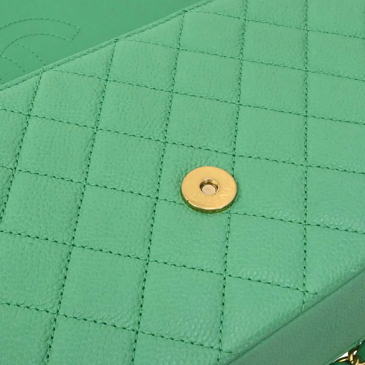 Chanel 2017 Green Caviar Filigree Flap Bag Shoulder Bag - Image 15