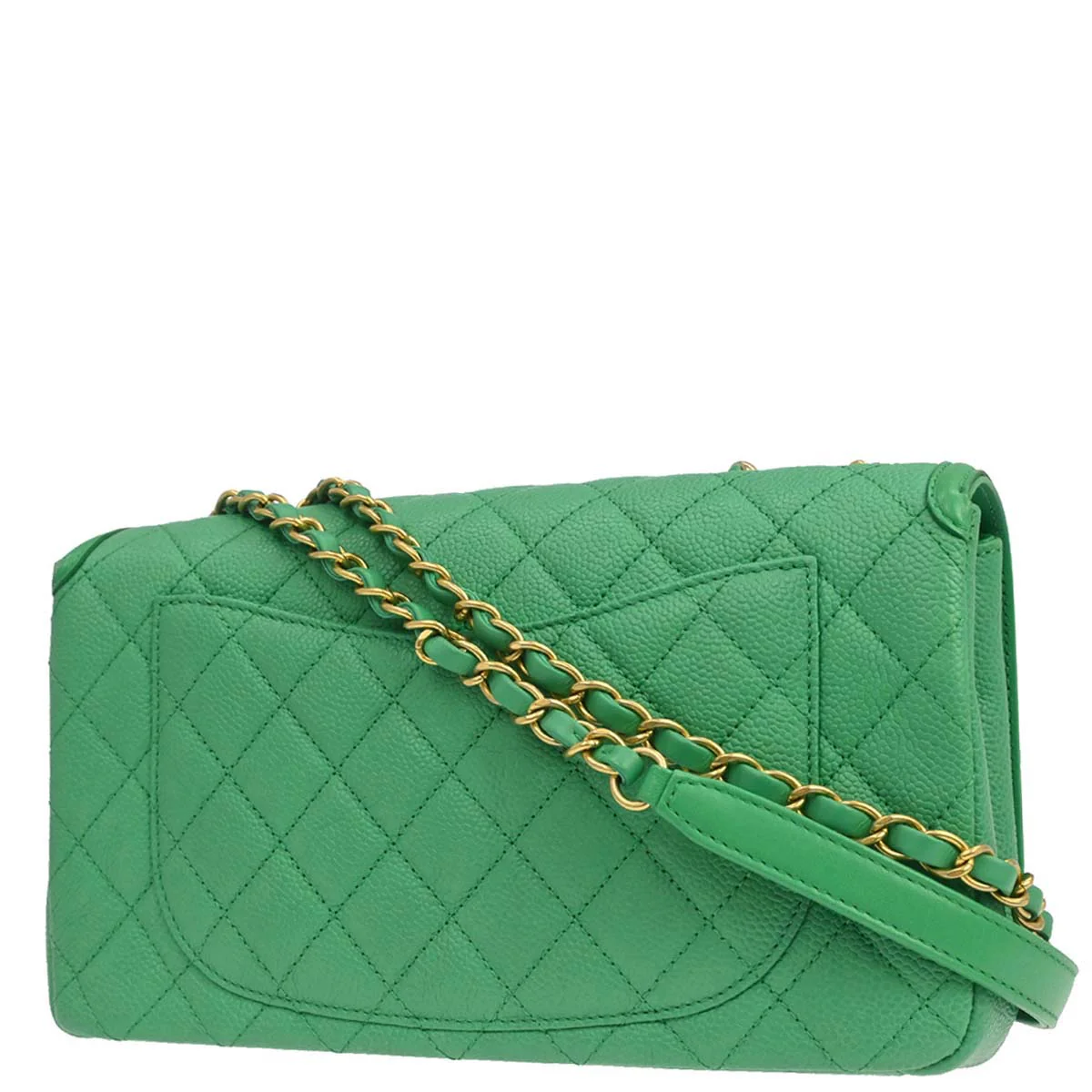 Chanel 2017 Green Caviar Filigree Flap Bag Shoulder Bag - Image 2