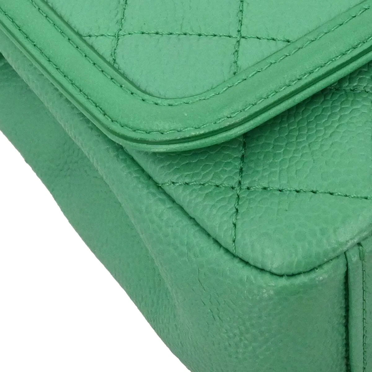 Chanel 2017 Green Caviar Filigree Flap Bag Shoulder Bag - Image 4