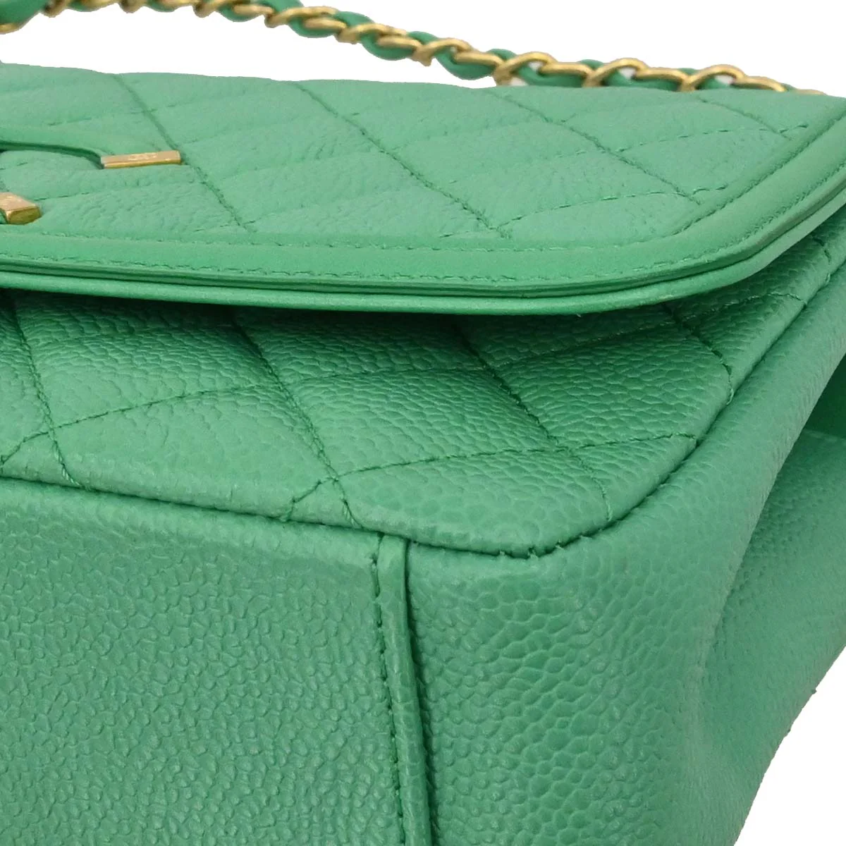 Chanel 2017 Green Caviar Filigree Flap Bag Shoulder Bag - Image 9