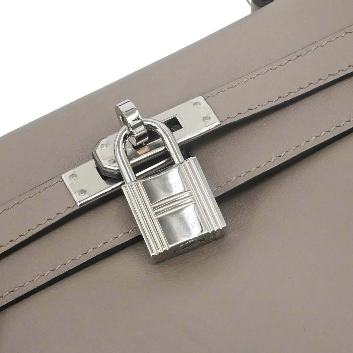 Hermes Gris Tourterelle Swift Kelly 25 Retourne 2way Shoulder Handbag - Image 3