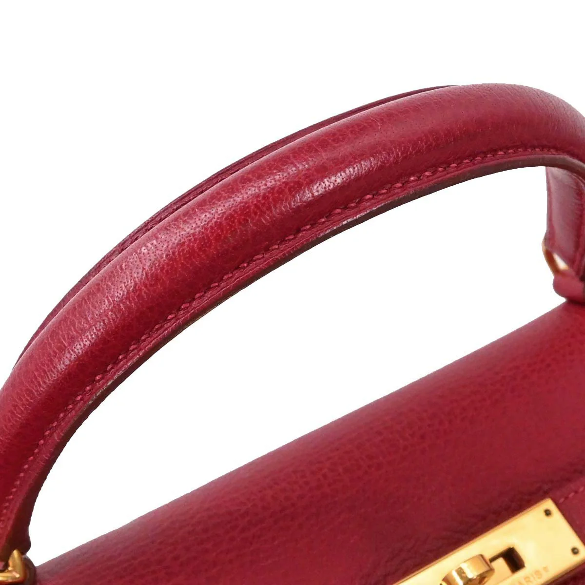 Hermes Rouge Garance Buffle skipper Kelly 35 2way Shoulder Handbag - Image 10