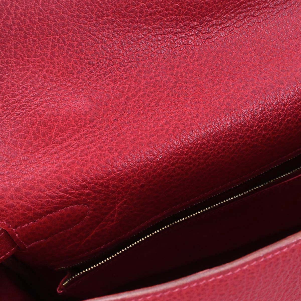 Hermes Rouge Garance Buffle skipper Kelly 35 2way Shoulder Handbag - Image 13