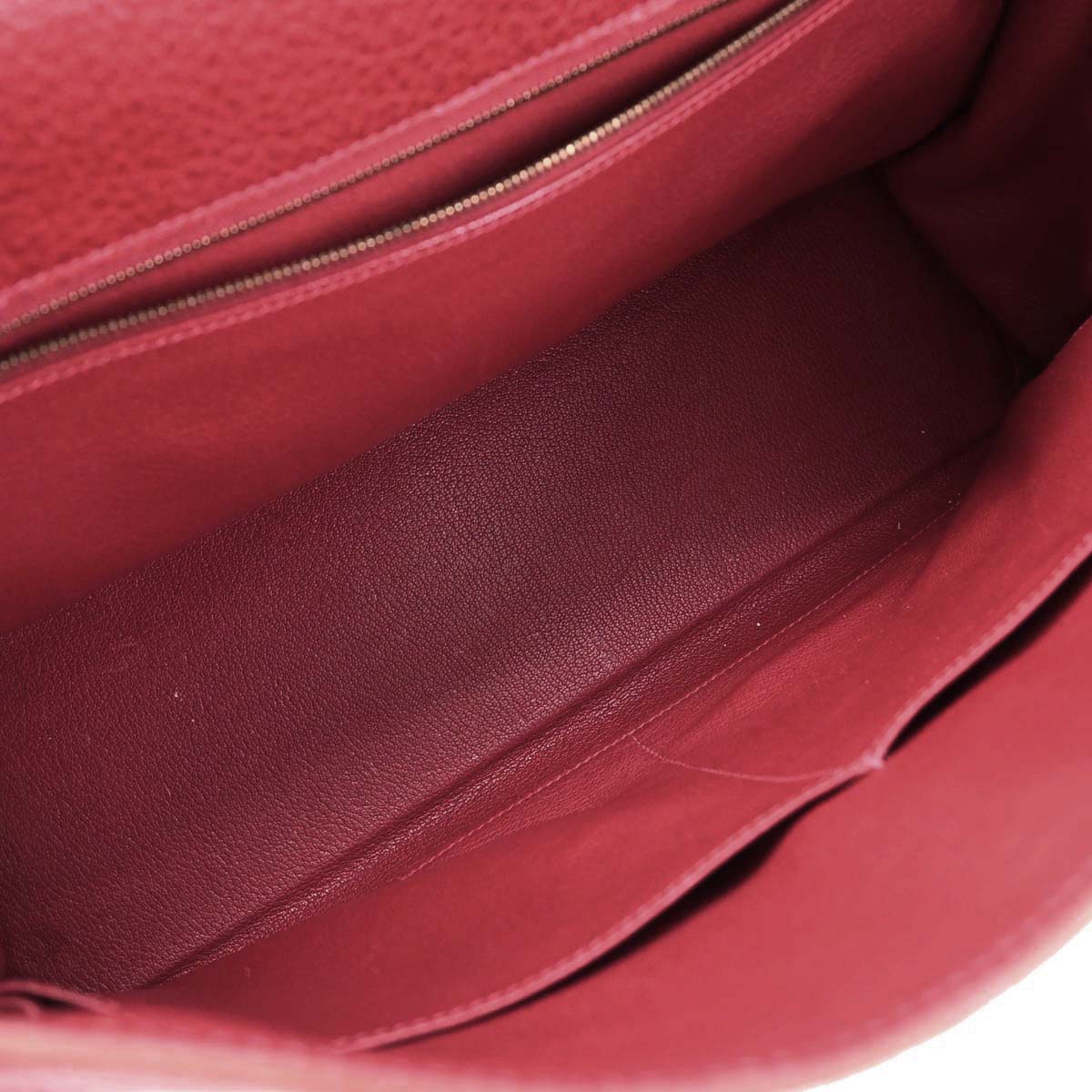 Hermes Rouge Garance Buffle skipper Kelly 35 2way Shoulder Handbag - Image 15