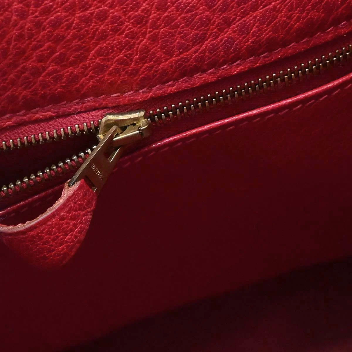 Hermes Rouge Garance Buffle skipper Kelly 35 2way Shoulder Handbag - Image 17