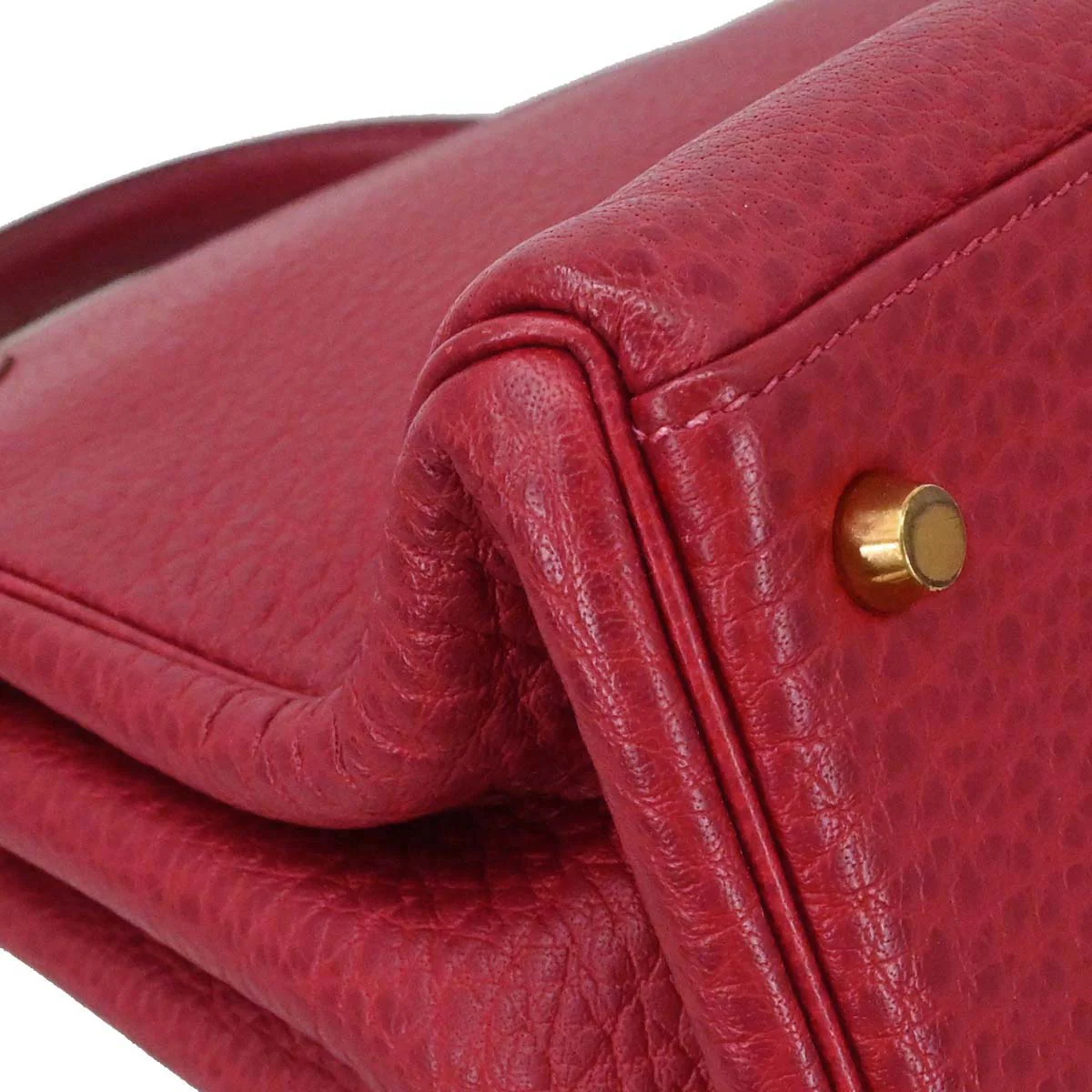 Hermes Rouge Garance Buffle skipper Kelly 35 2way Shoulder Handbag - Image 5