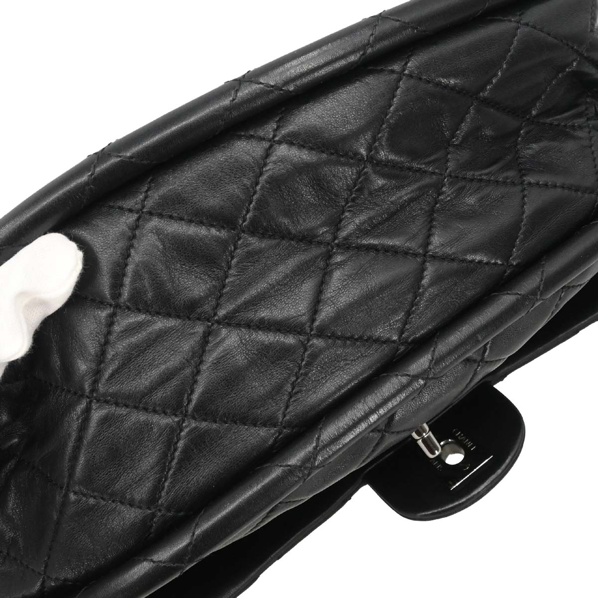 Chanel Black Lambskin Hula Hoop Large Handbag - Image 6