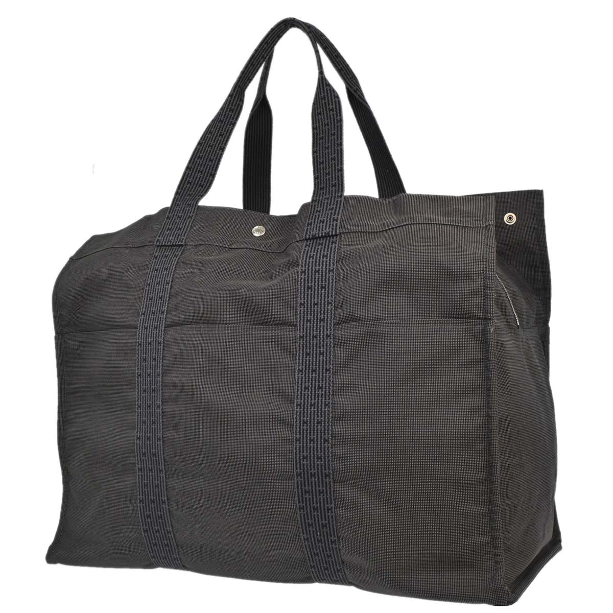 Hermes Gray Canvas Herline Tote TGM Handbag - Image 2