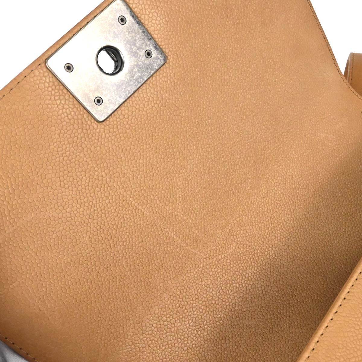 Boy Chanel 2014 Beige Caviar Medium Chain Shoulder Bag - Image 14