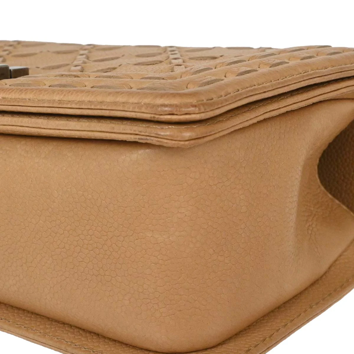 Boy Chanel 2014 Beige Caviar Medium Chain Shoulder Bag - Image 5