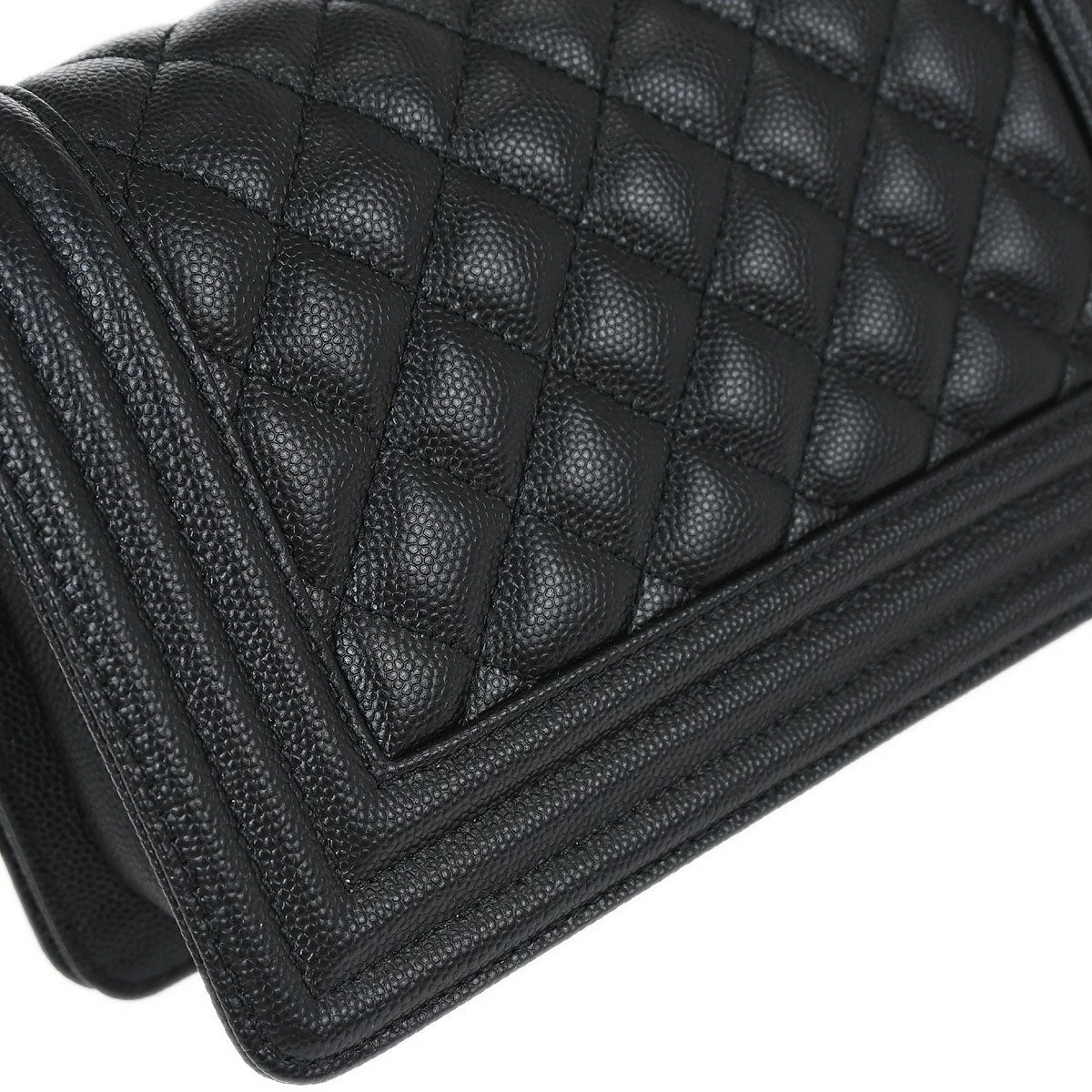 Boy Chanel 2019 Black Caviar Skin Small Chain Shoulder Bag - Image 11