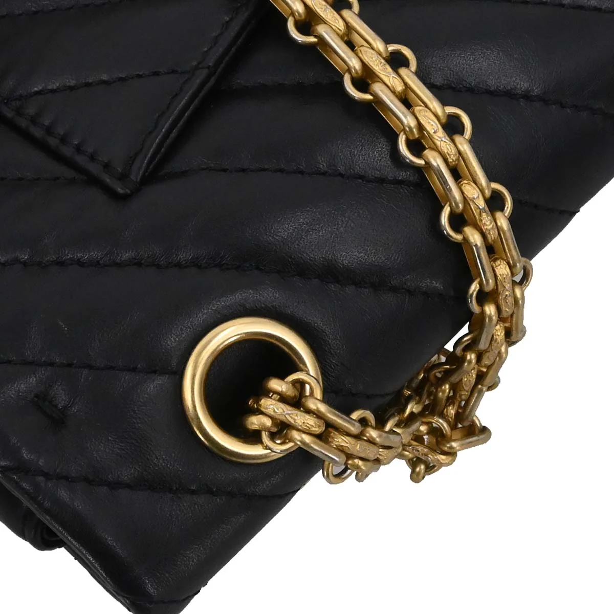 Chanel Black Lambskin Chevron 2.55 Small Double Flap Shoulder Bag - Image 12
