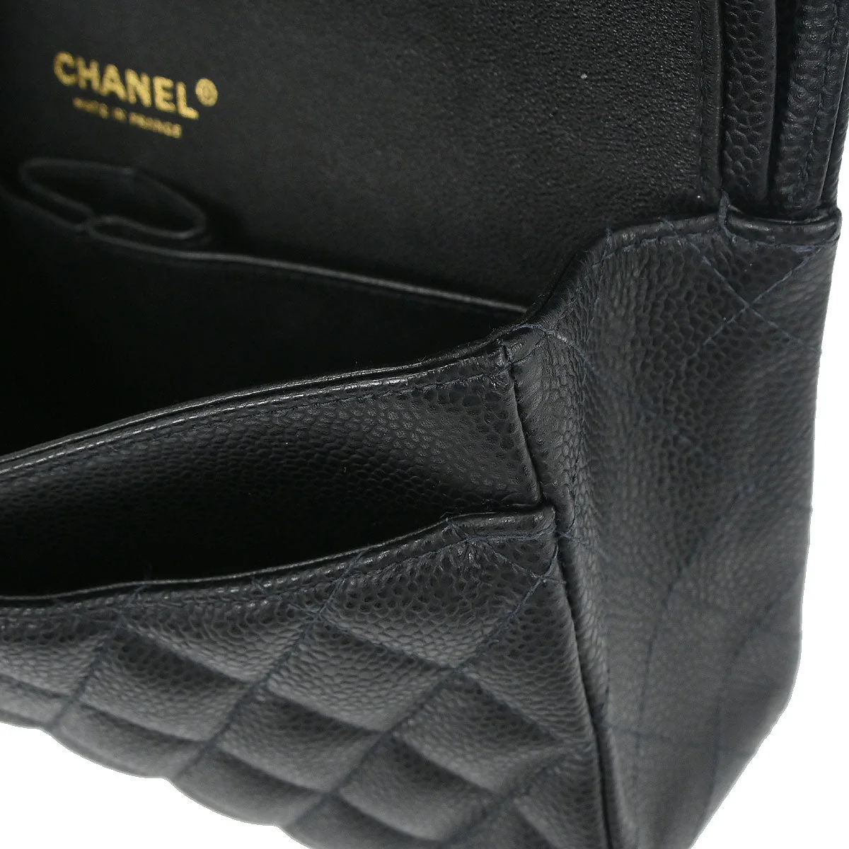 Chanel Black Caviar Skin Medium Classic Double Flap Shoulder Bag - Image 16