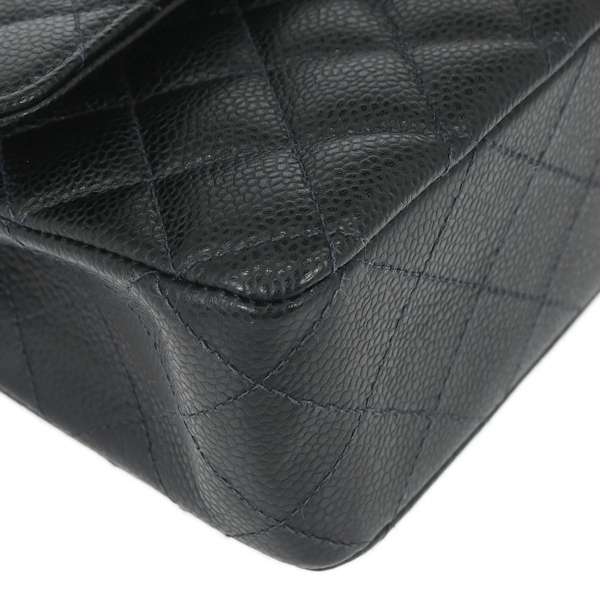 Chanel Black Caviar Skin Medium Classic Double Flap Shoulder Bag - Image 6