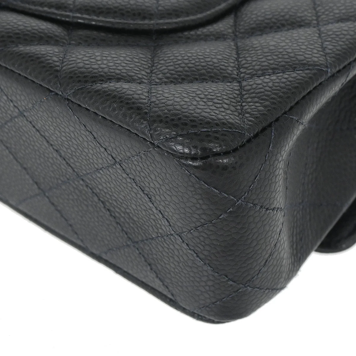 Chanel Black Caviar Skin Medium Classic Double Flap Shoulder Bag - Image 7