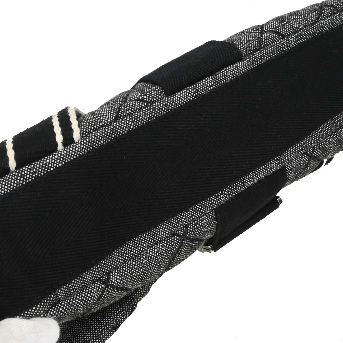 Chanel Black Quilted Denim Medium Airlines Buckle 2way Shoulder Handbag - Image 5